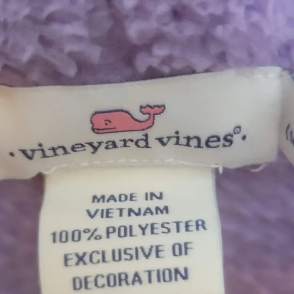 Vineyard Vines Girls Fuzzy Mock Neck Pullover Purple Medium 10-12